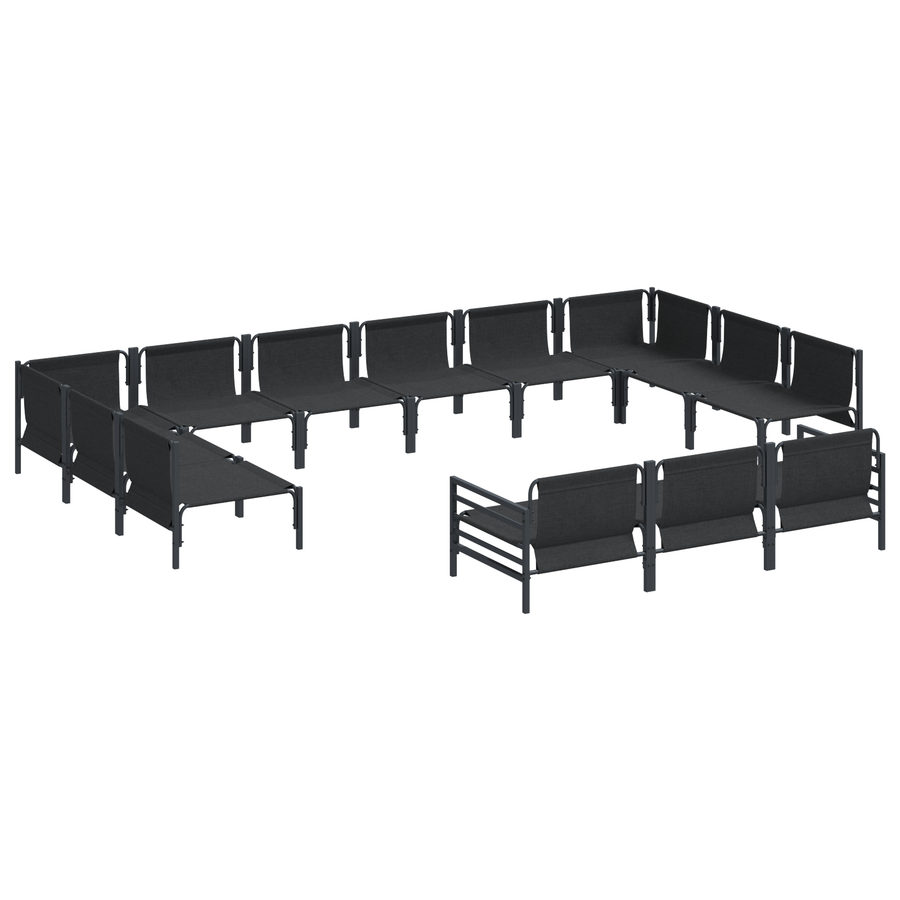 Tuin Sofa Set 13 pcs Antraciet Staal