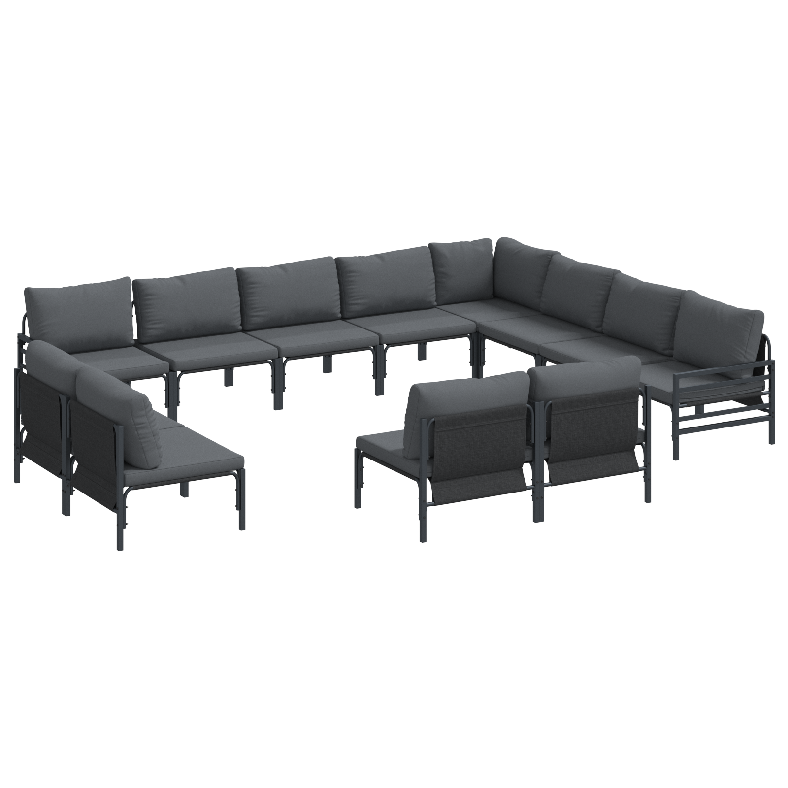 Tuin Sofa Set 12 pcs Antraciet Staal