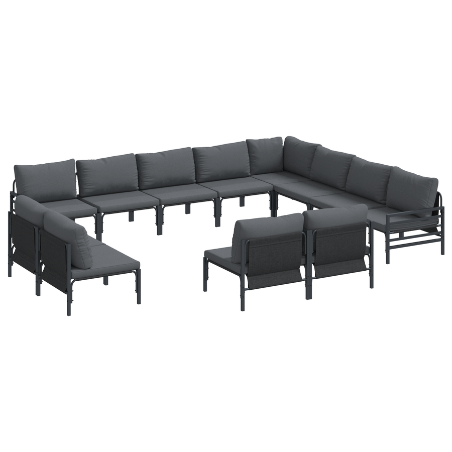 Tuin Sofa Set 12 pcs Antraciet Staal