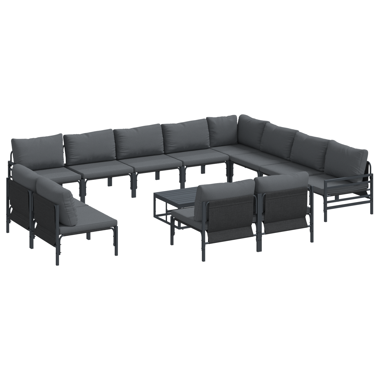 Tuin Sofa Set 13 pcs Antraciet Staal