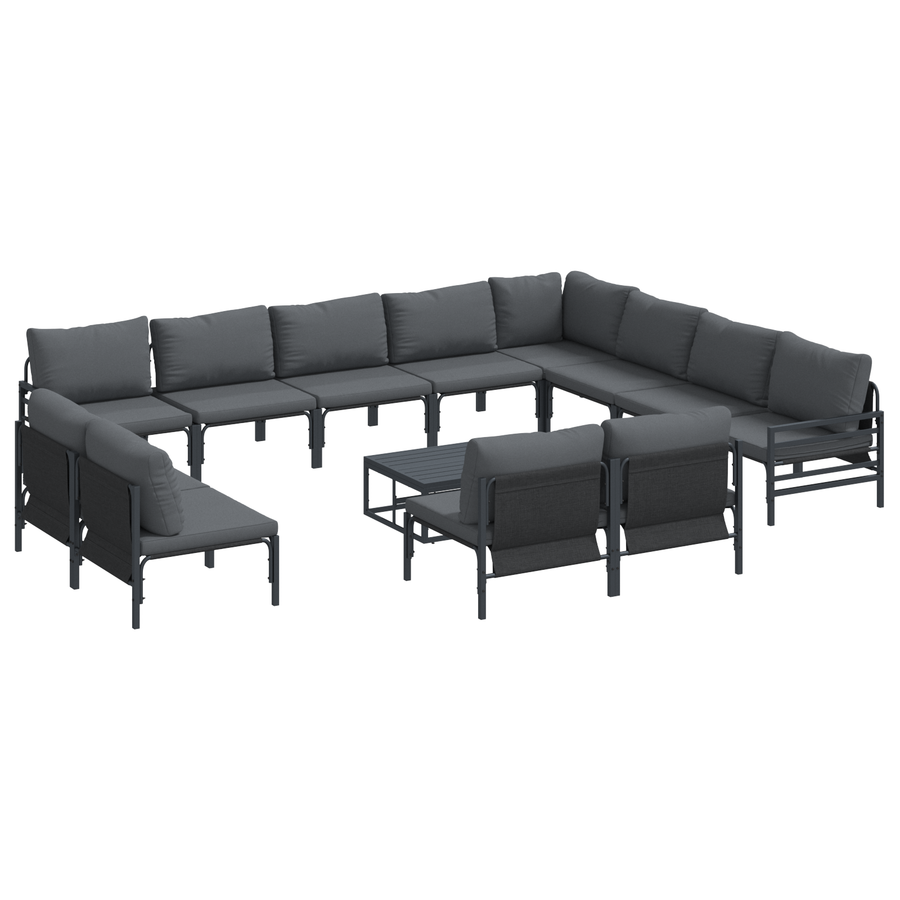 Tuin Sofa Set 13 pcs Antraciet Staal