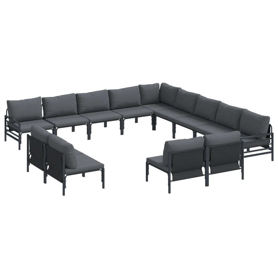 Tuin Sofa Set 13 pcs Antraciet Staal