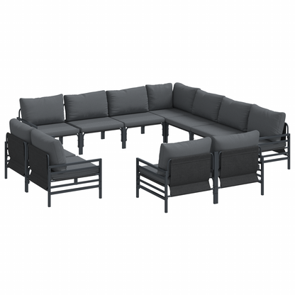 Tuin Sofa Set 11 pcs Antraciet Staal