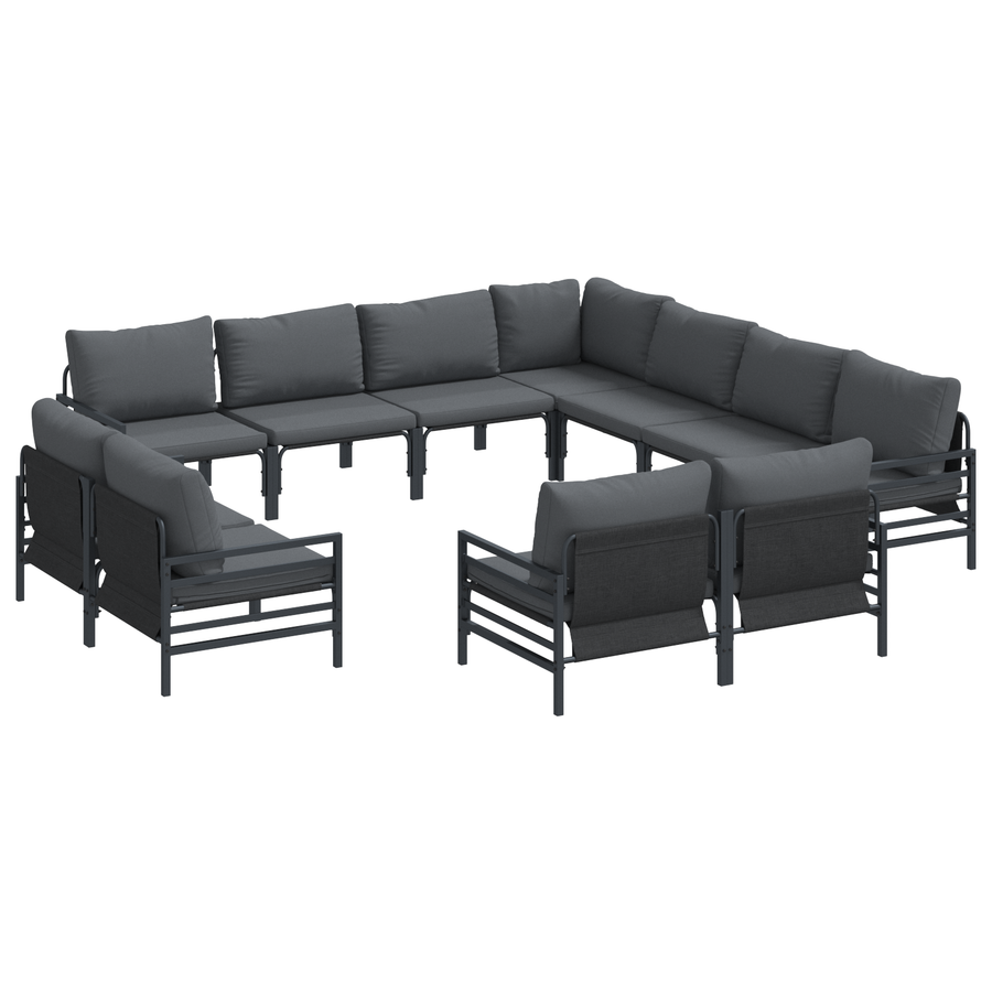 Tuin Sofa Set 11 pcs Antraciet Staal