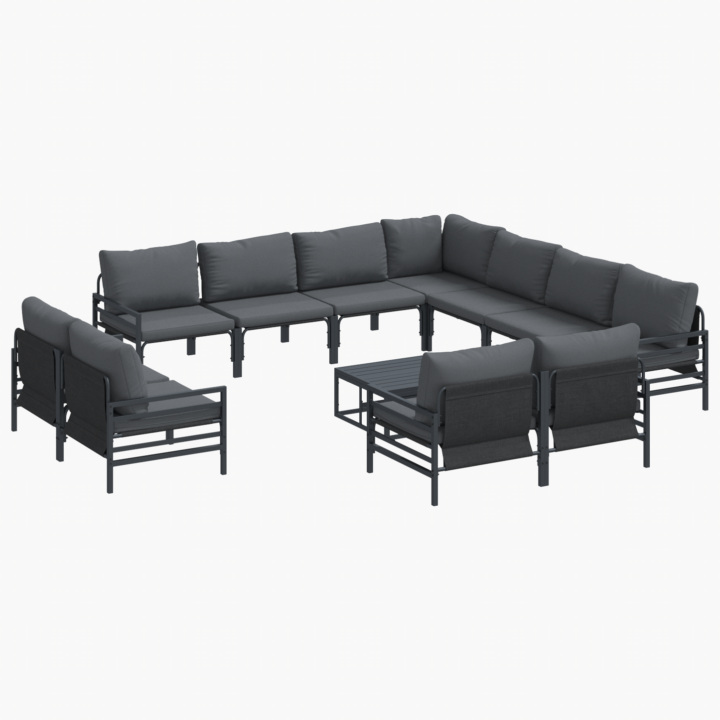 Tuin Sofa Set 12 pcs Antraciet Staal