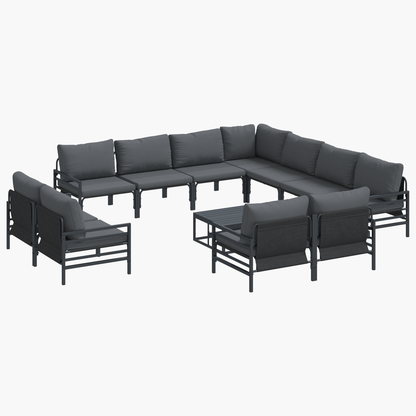 Tuin Sofa Set 12 pcs Antraciet Staal