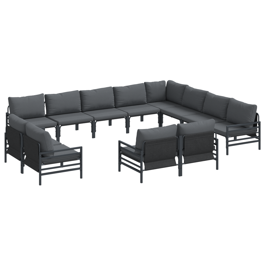 Tuin Sofa Set 12 pcs Antraciet Staal