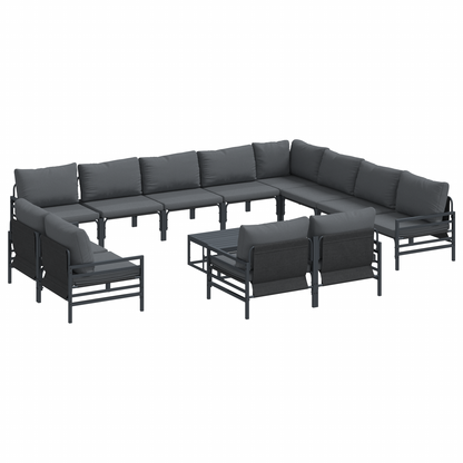 Tuin Sofa Set 13 pcs Antraciet Staal