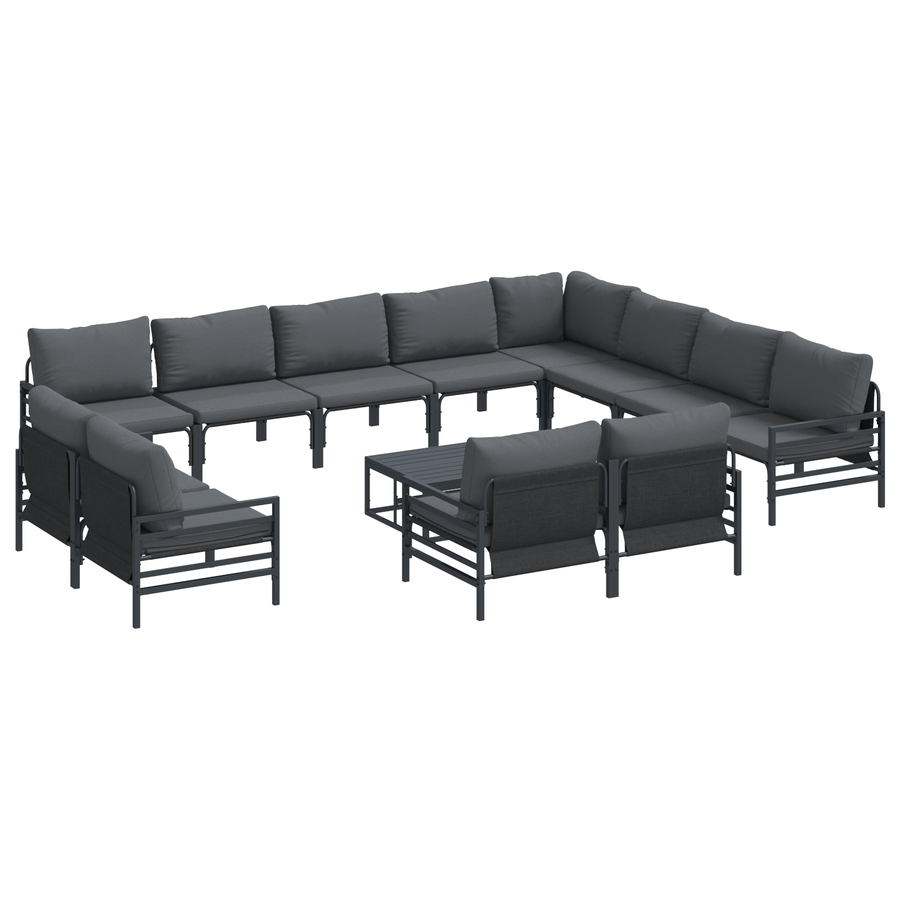Tuin Sofa Set 13 pcs Antraciet Staal