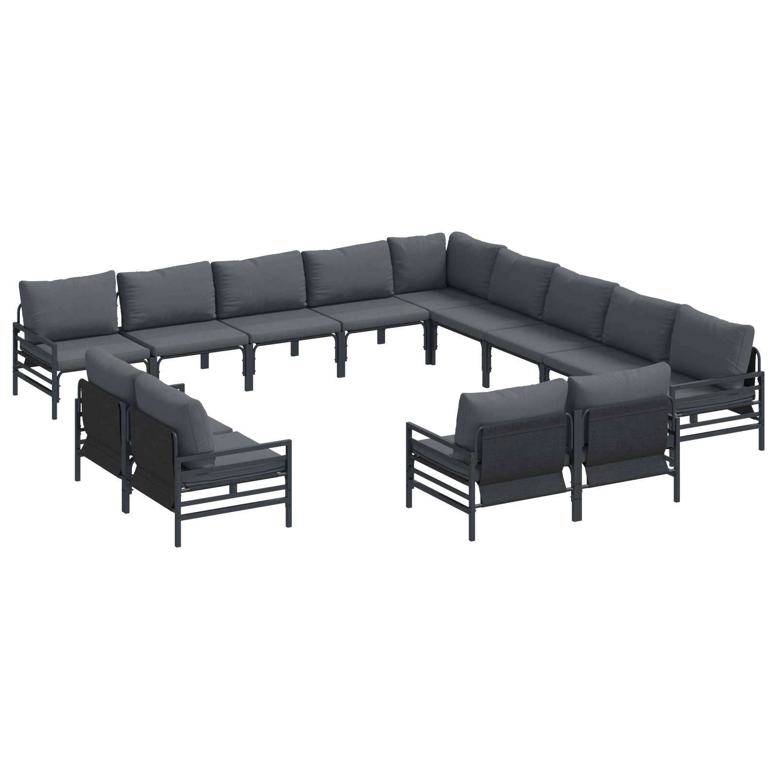 Tuin Sofa Set 13 pcs Antraciet Staal