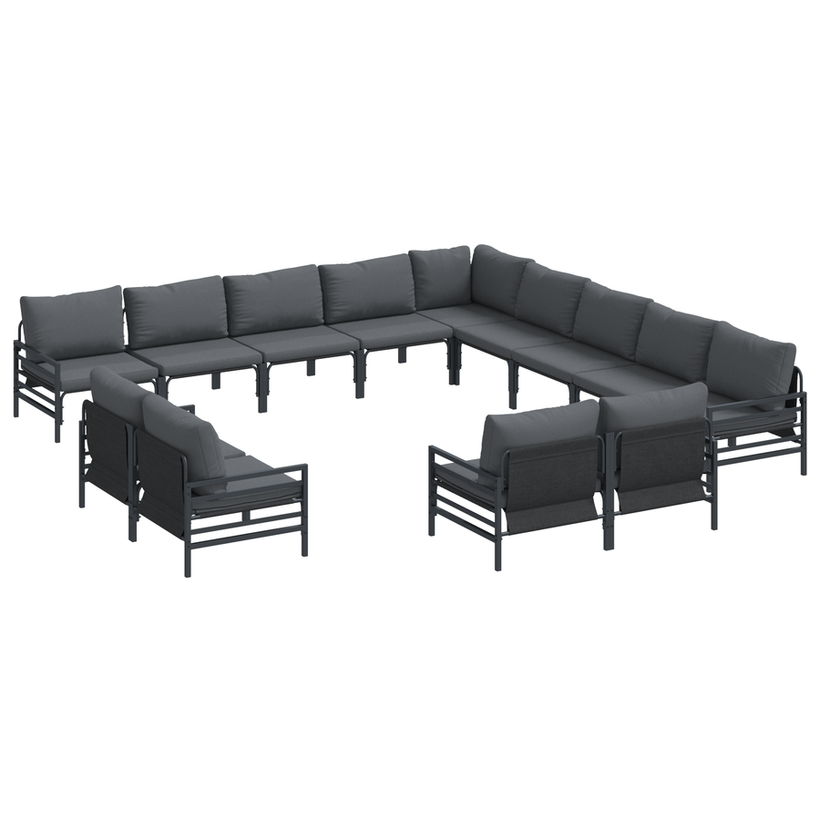 Tuin Sofa Set 13 pcs Antraciet Staal