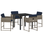 Tuinset poly rattan grijs 5-delig