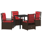 Tuinset poly rattan 5-delig bruin