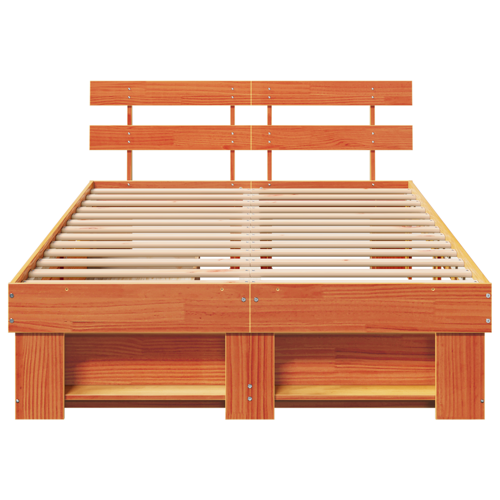 Bedframe met lades in wasbruin 140x190 cm van massief grenenhout