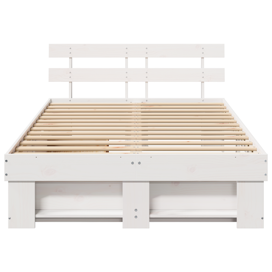 Bed Frame met Lades - Wit - 135x190 cm - Massief Grenenhout