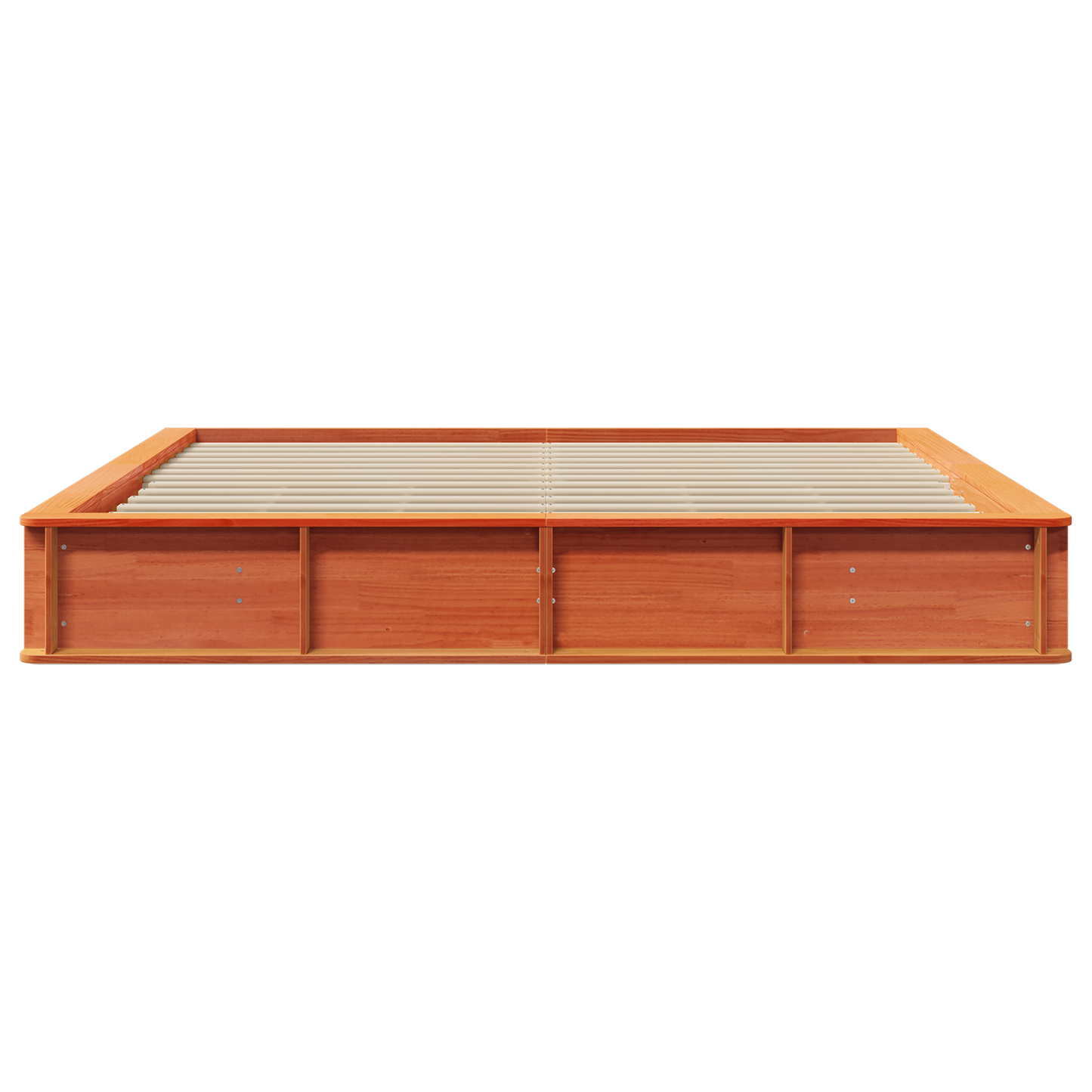 Bedframe met opbergruimte wax bruin 180x200 cm massief vurenhout