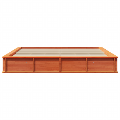 Bedframe met opbergruimte wax bruin 180x200 cm massief vurenhout