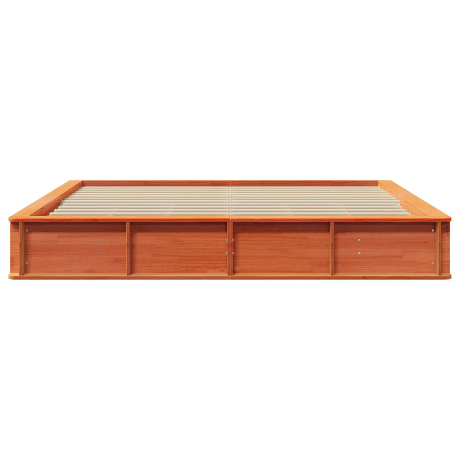 Bedframe met opbergruimte wax bruin 180x200 cm massief vurenhout
