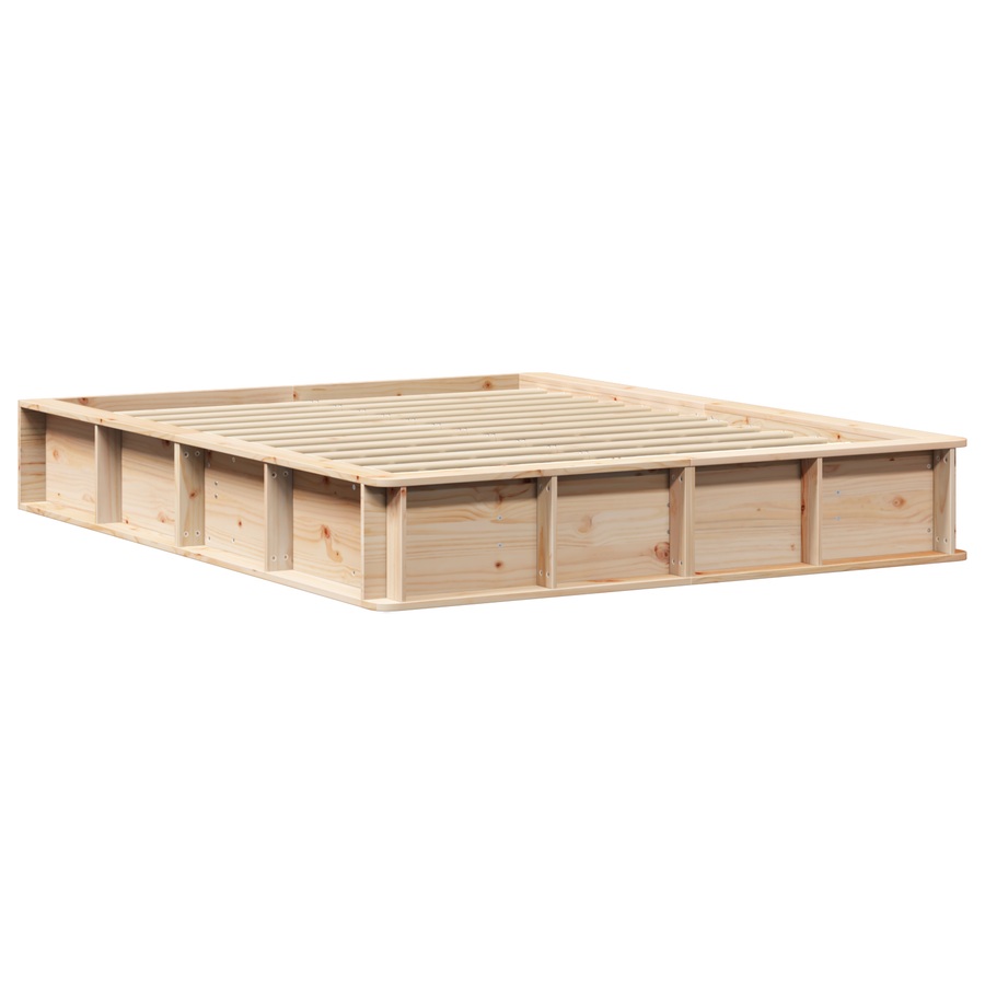Bedframe met opklapbare opslag 160 x 200 cm Massief vurenhout