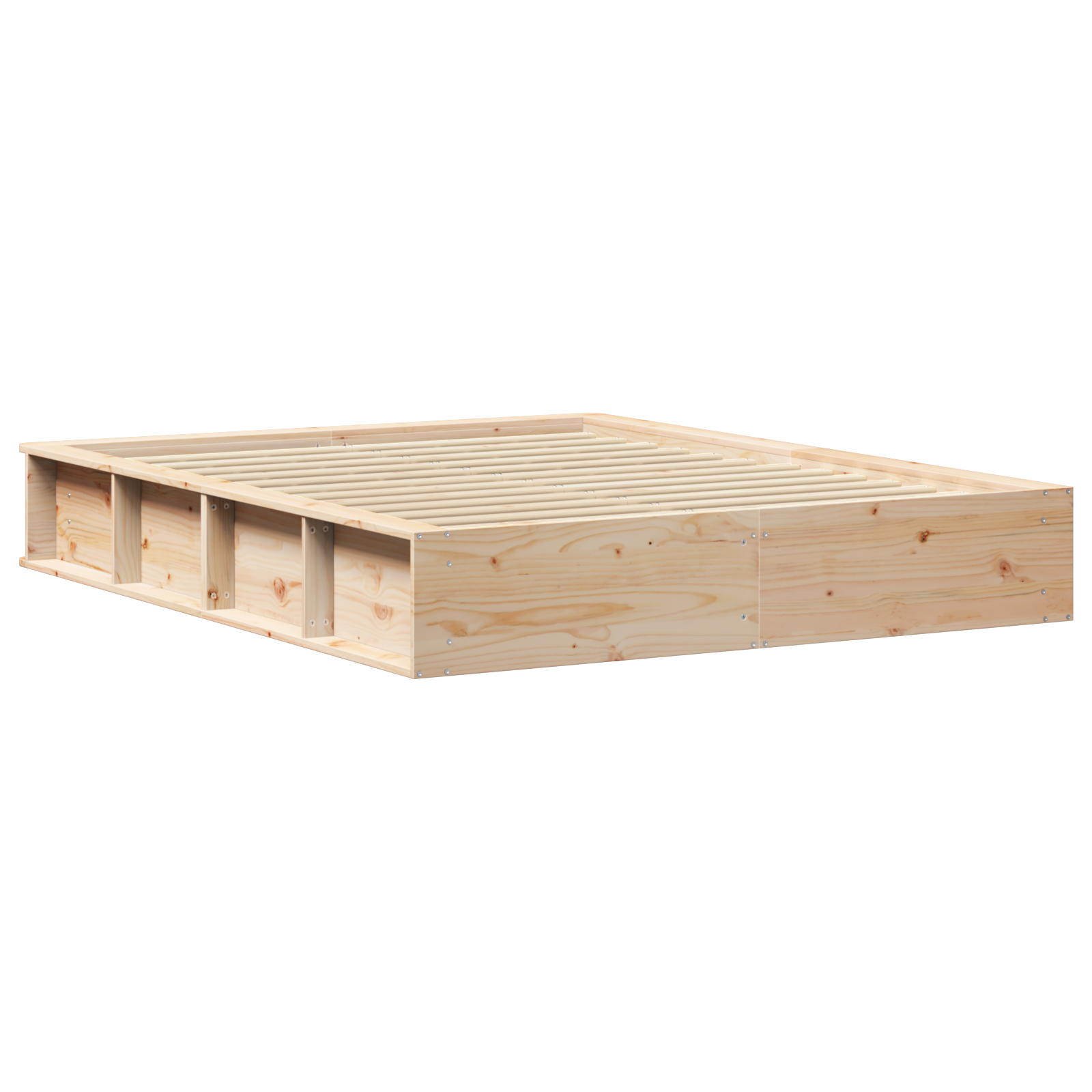 Bedframe met opklapbare opslag 160 x 200 cm Massief vurenhout