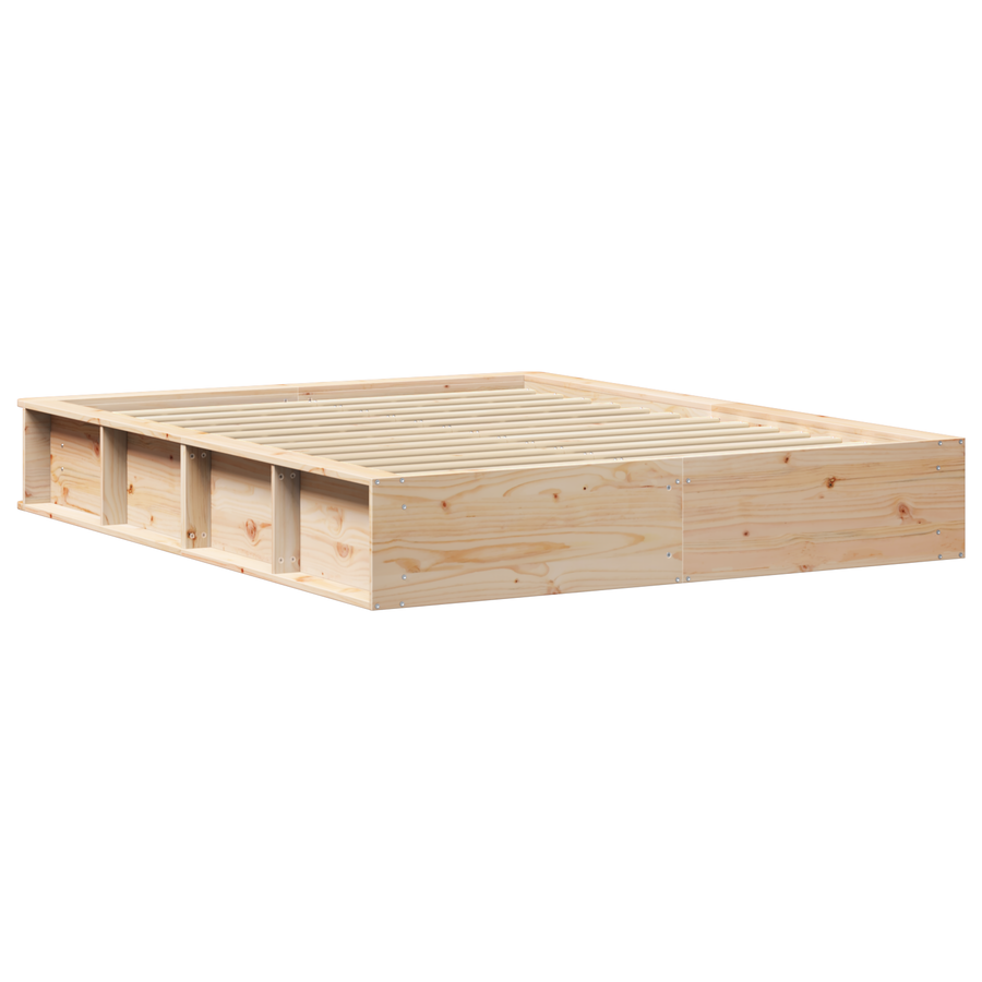 Bedframe met opklapbare opslag 160 x 200 cm Massief vurenhout