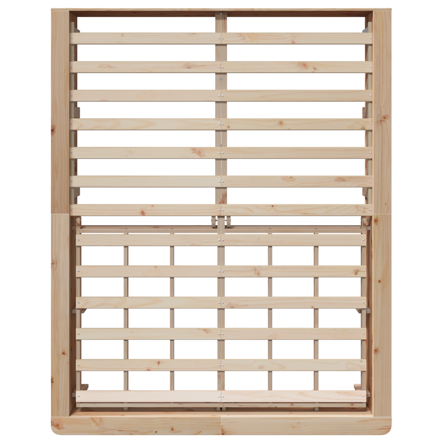 Bedframe met opklapbare opslag 160 x 200 cm Massief vurenhout