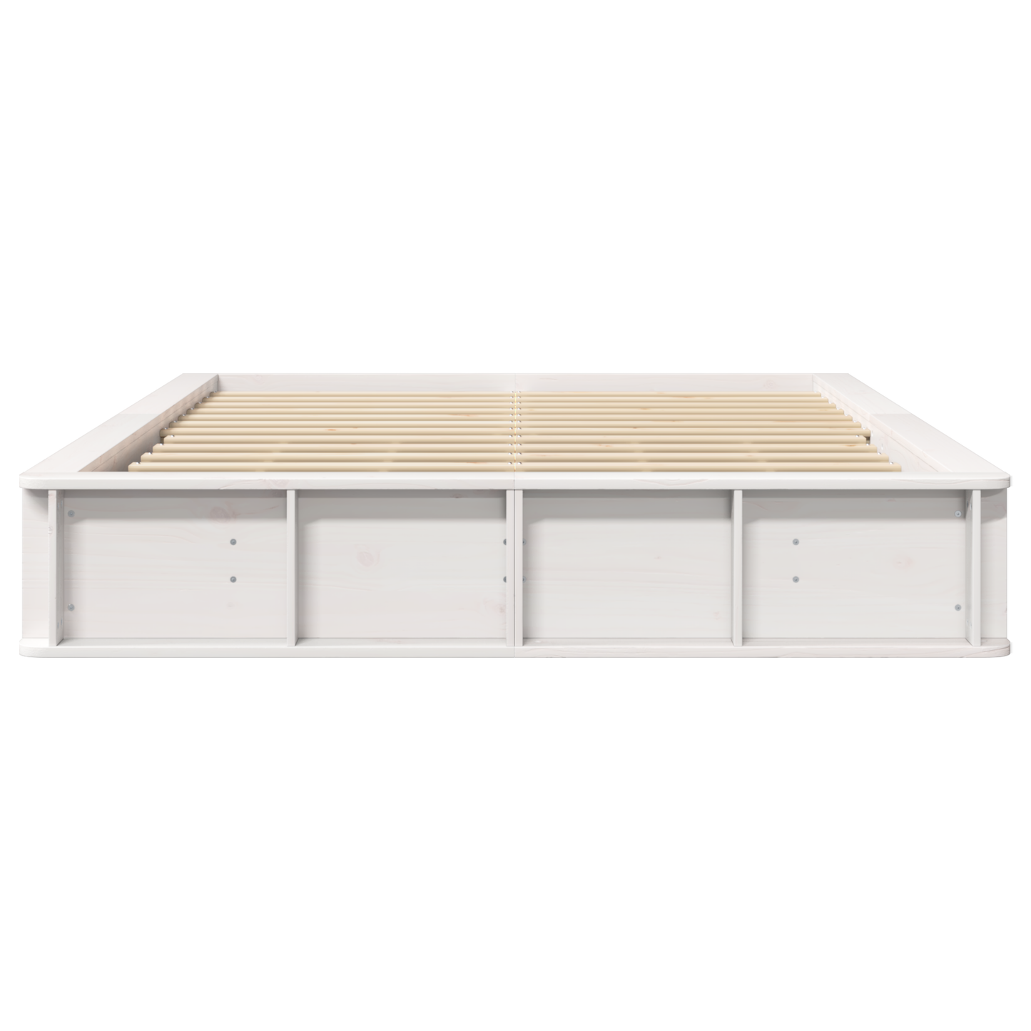 Bedframe met Opklapbare Opslag Wit 160x200 cm Massief Vurenhout