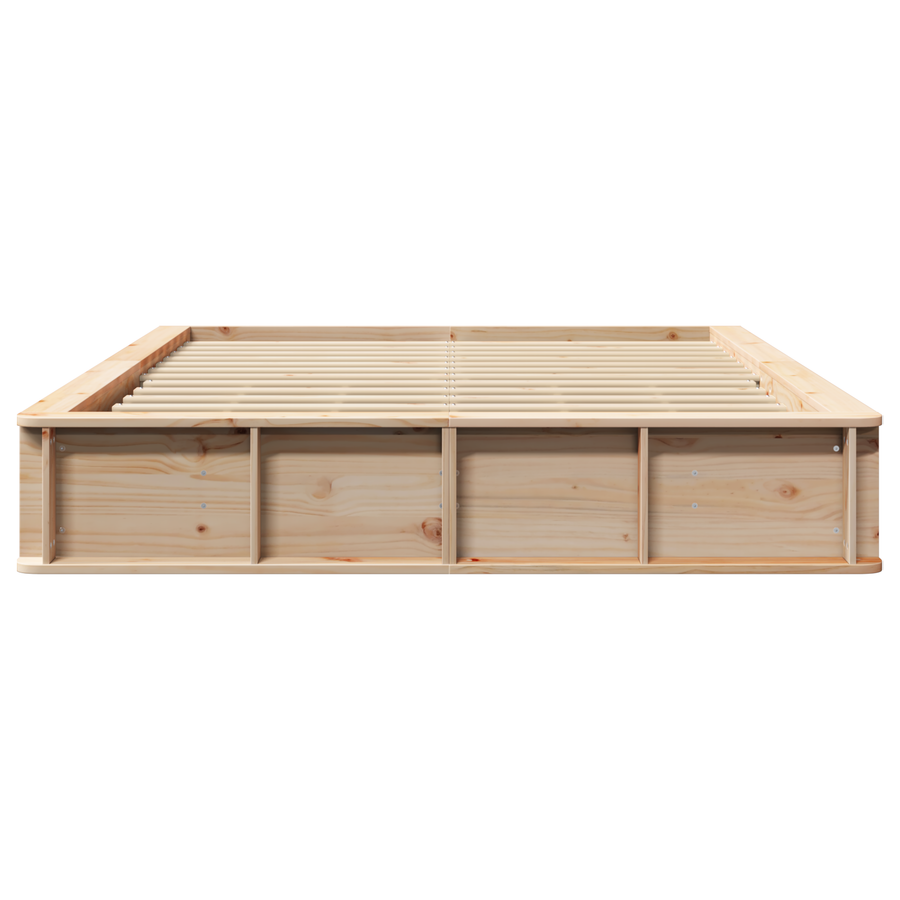 Bedframe met Opbergruimte 150x200 cm Massief Vurenhout
