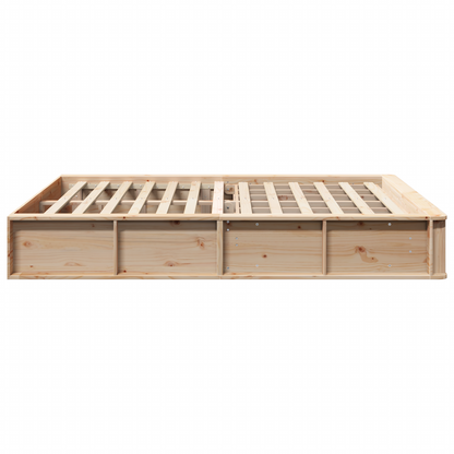 Bedframe met Opbergruimte 150x200 cm Massief Vurenhout