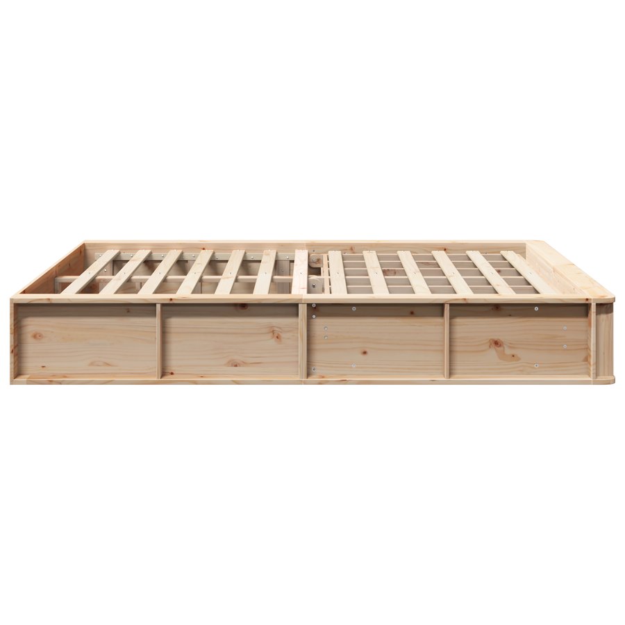 Bedframe met Opbergruimte 150x200 cm Massief Vurenhout