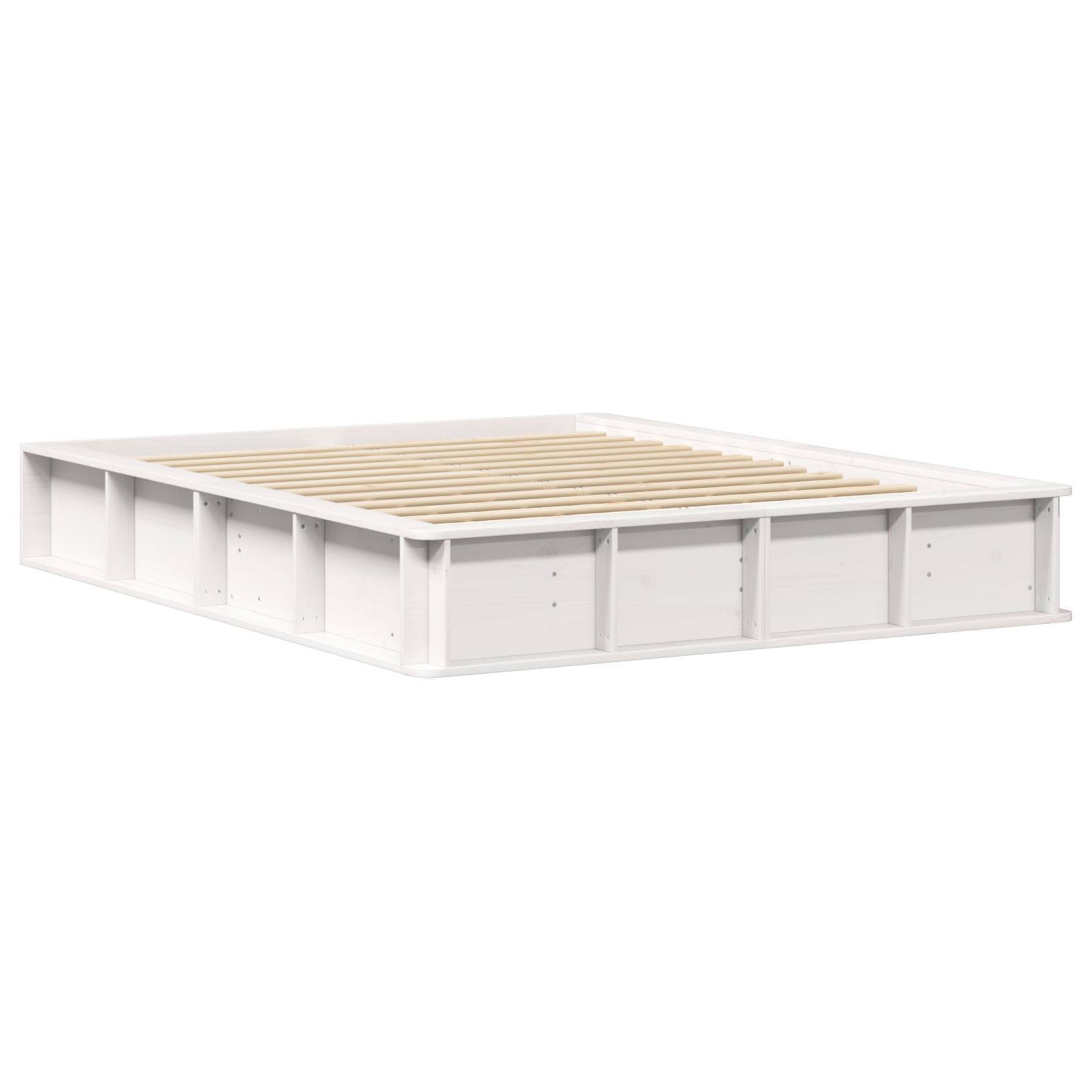 Bedframe met Opklapbare Opslag Wit 150x200 cm Massief Hout