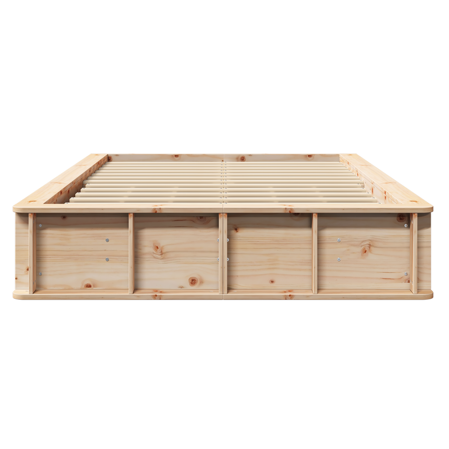 Bedframe met Opklapbare Opslag 140x200 cm Massief Vurenhout