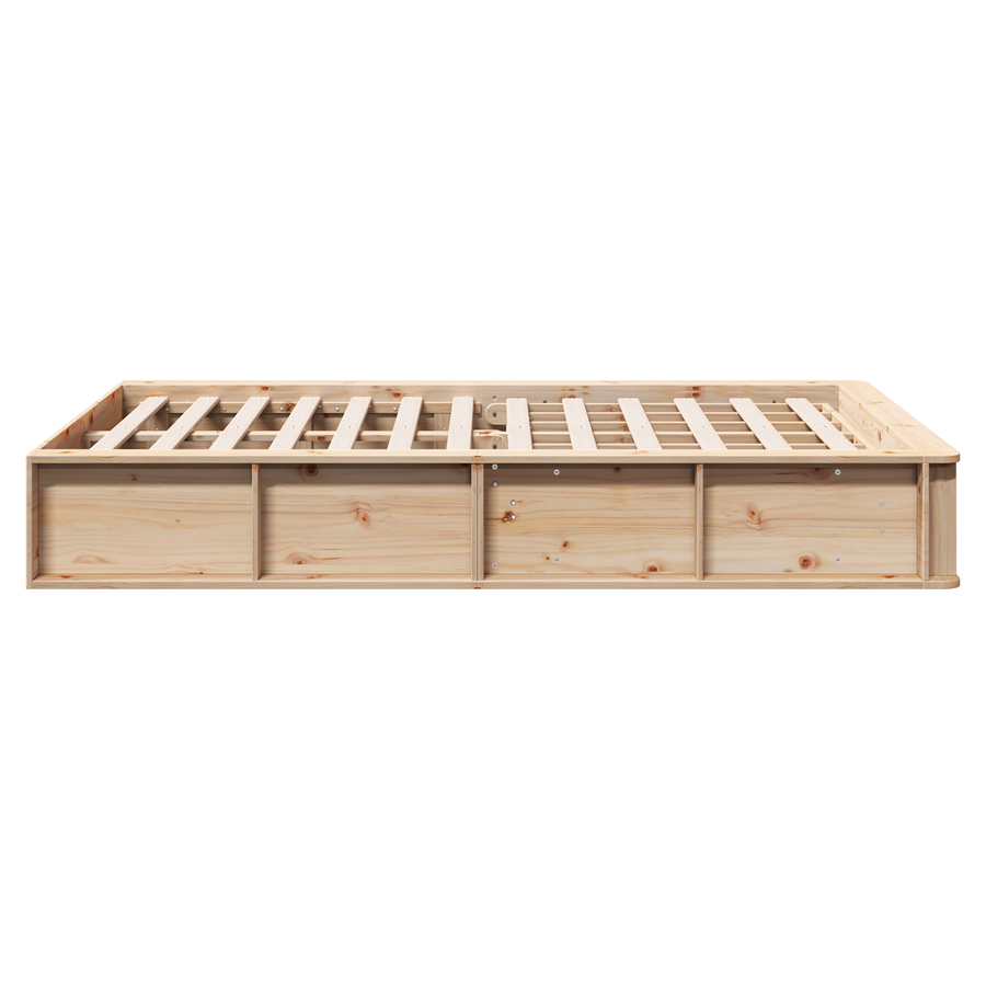 Bedframe met Opklapbare Opslag 140x200 cm Massief Vurenhout