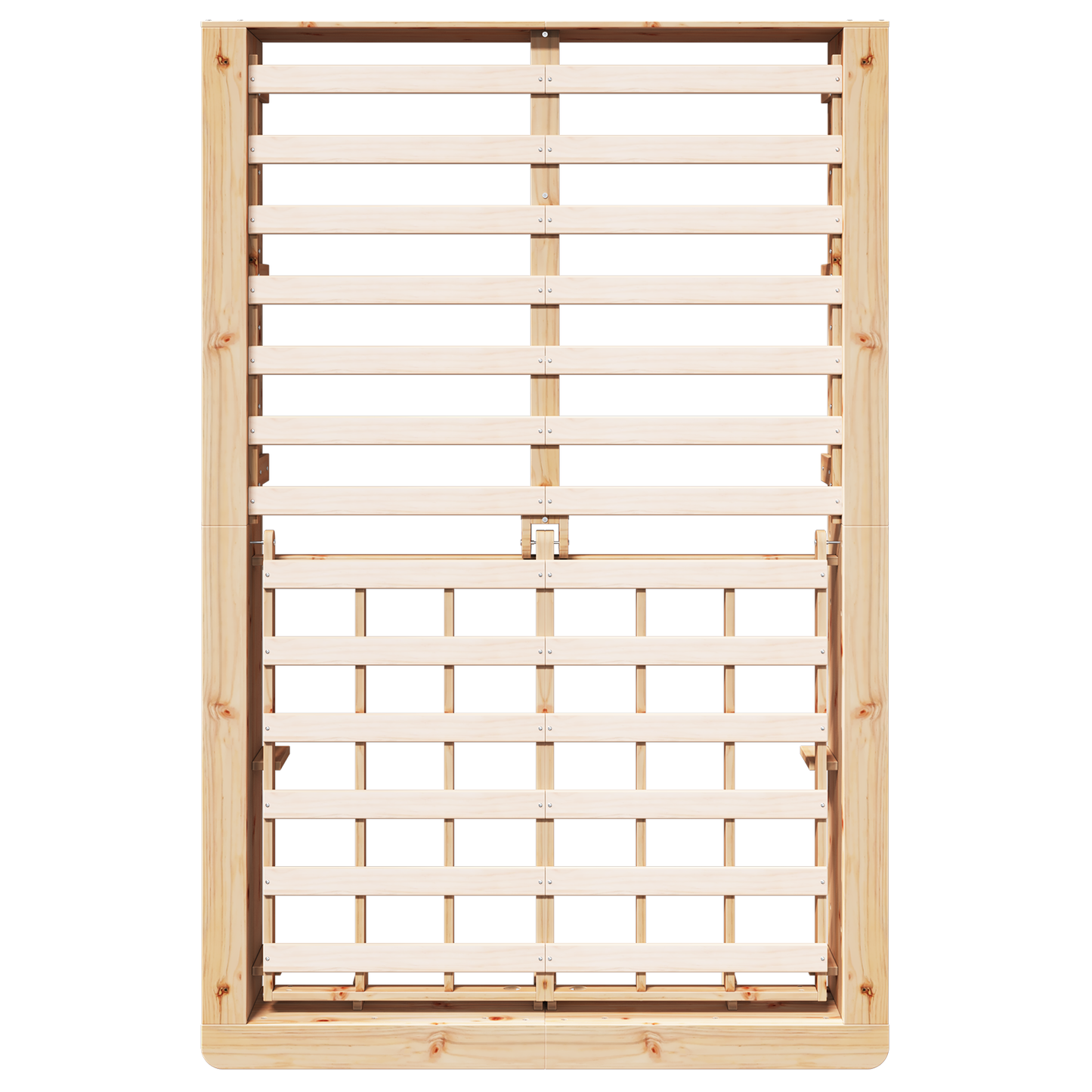 Bedframe met Opklapbare Opslag 140x200 cm Massief Vurenhout