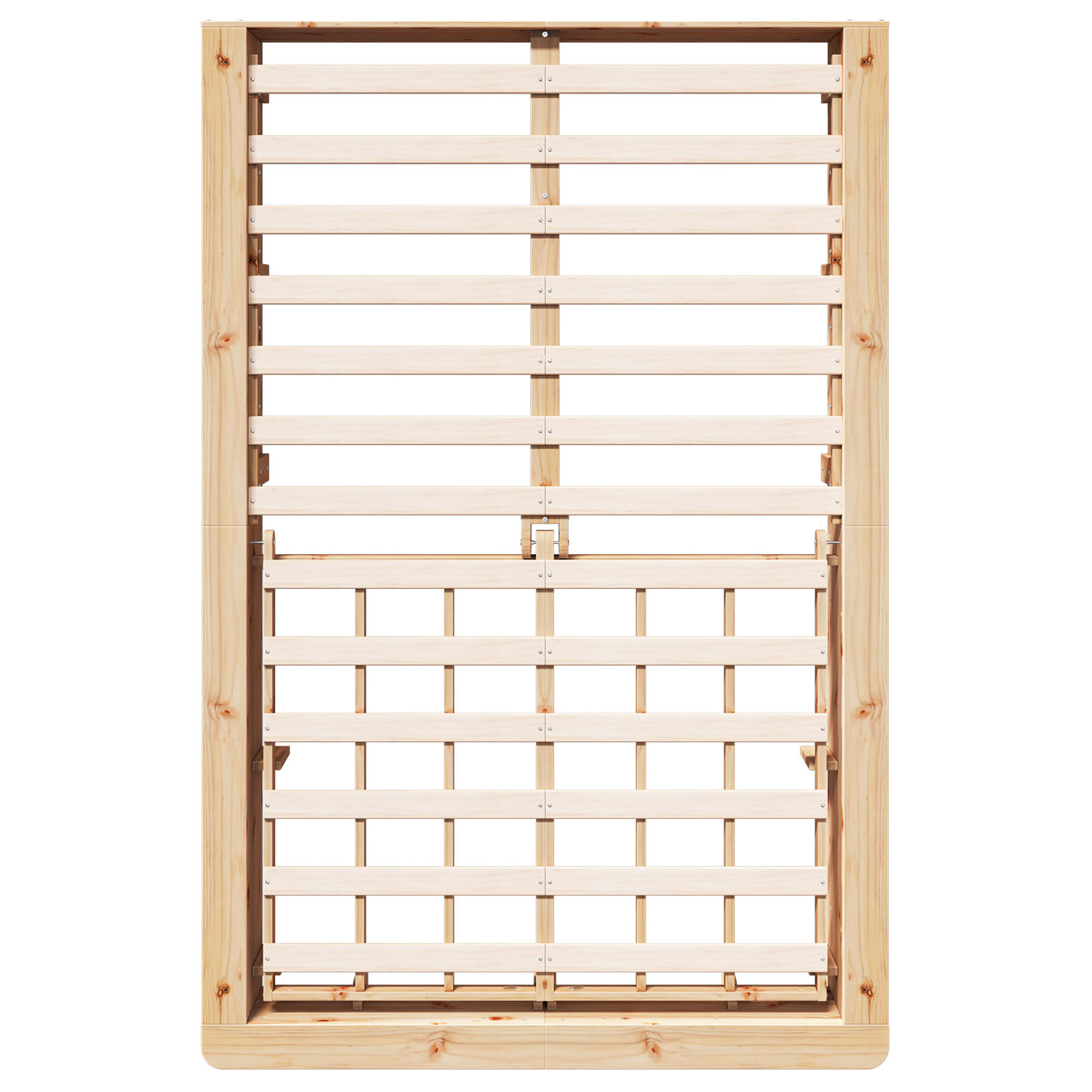 Bedframe met Opklapbare Opslag 140x200 cm Massief Vurenhout