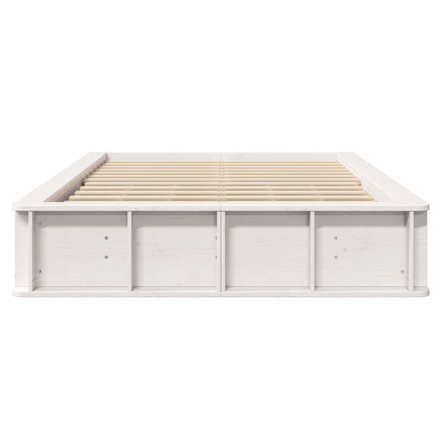 Bedframe met opbergfunctie Wit 140x200 cm Massief hout van Pinus