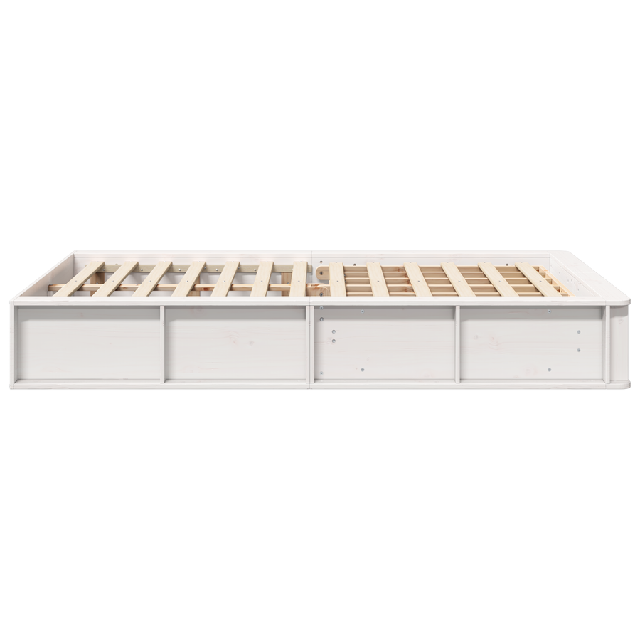Bedframe met opbergfunctie Wit 140x200 cm Massief hout van Pinus