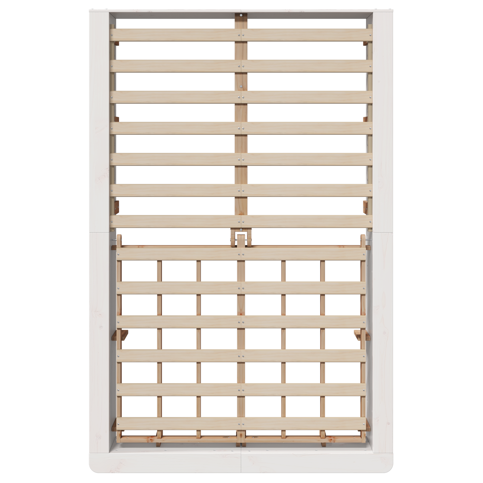 Bedframe met opbergfunctie Wit 140x200 cm Massief hout van Pinus