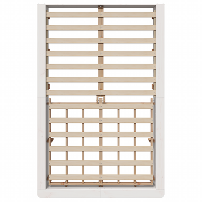 Bedframe met opbergfunctie Wit 140x200 cm Massief hout van Pinus