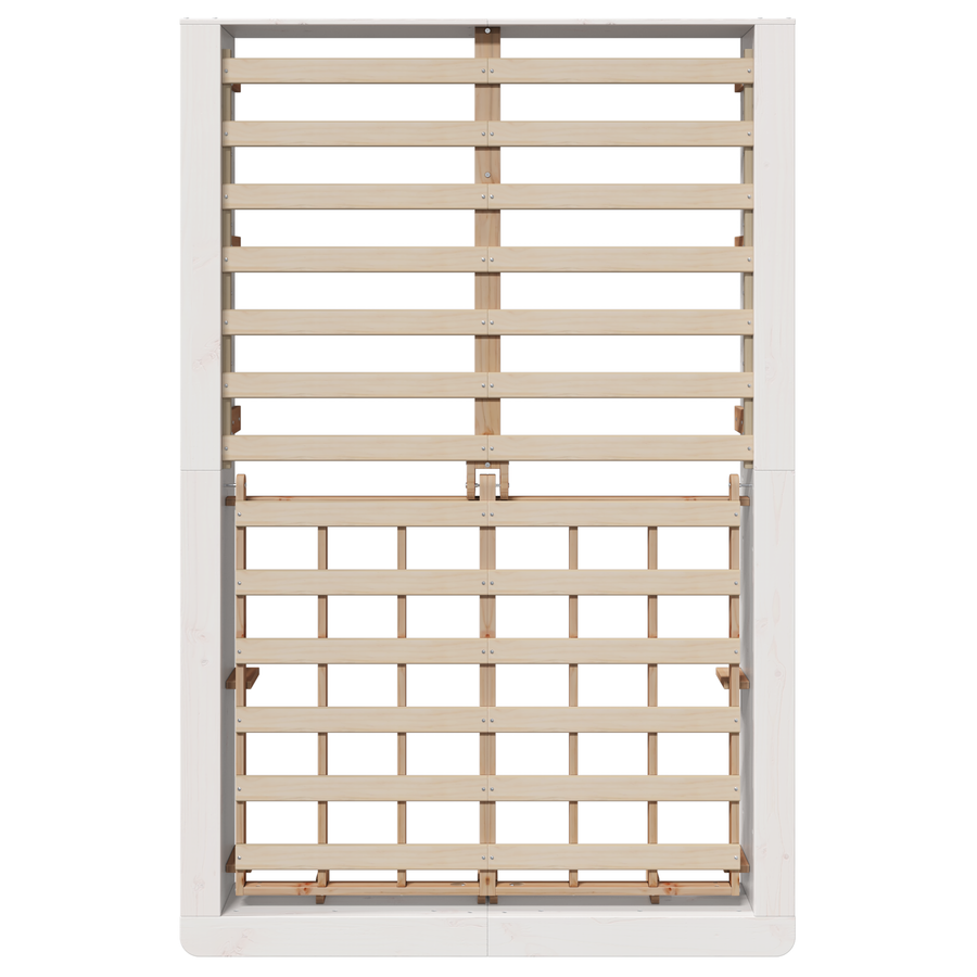 Bedframe met opbergfunctie Wit 140x200 cm Massief hout van Pinus