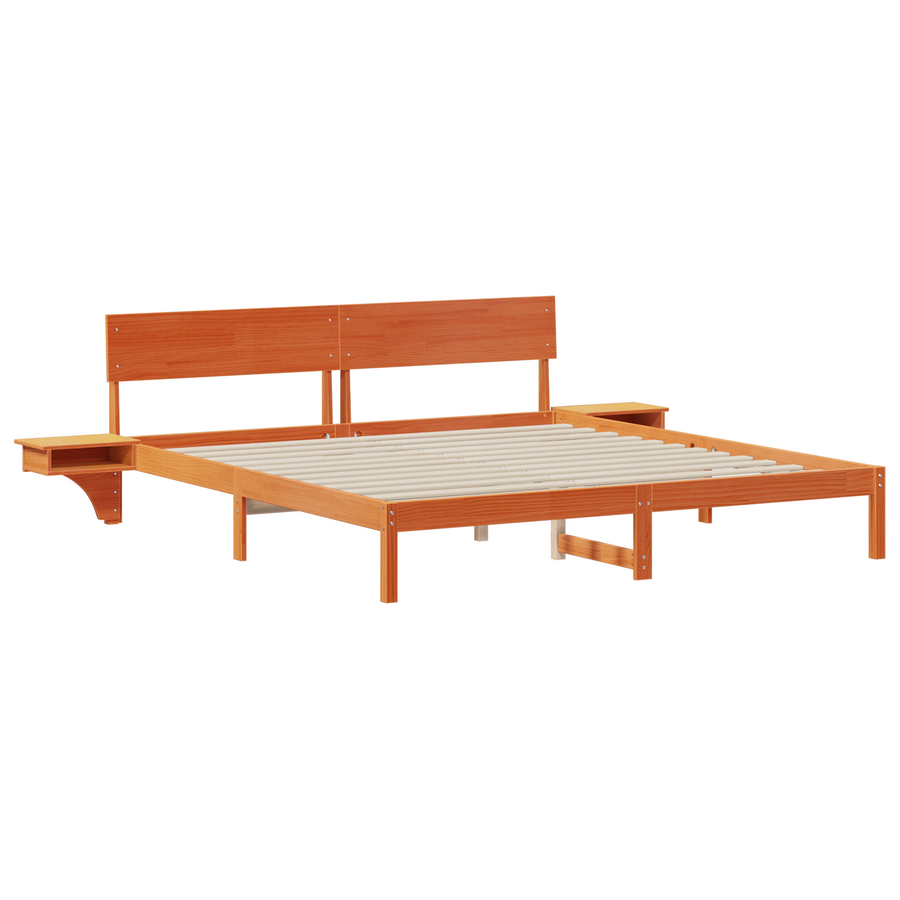 Bedframe Wasbruin 200 x 200 cm Massief grenenhout