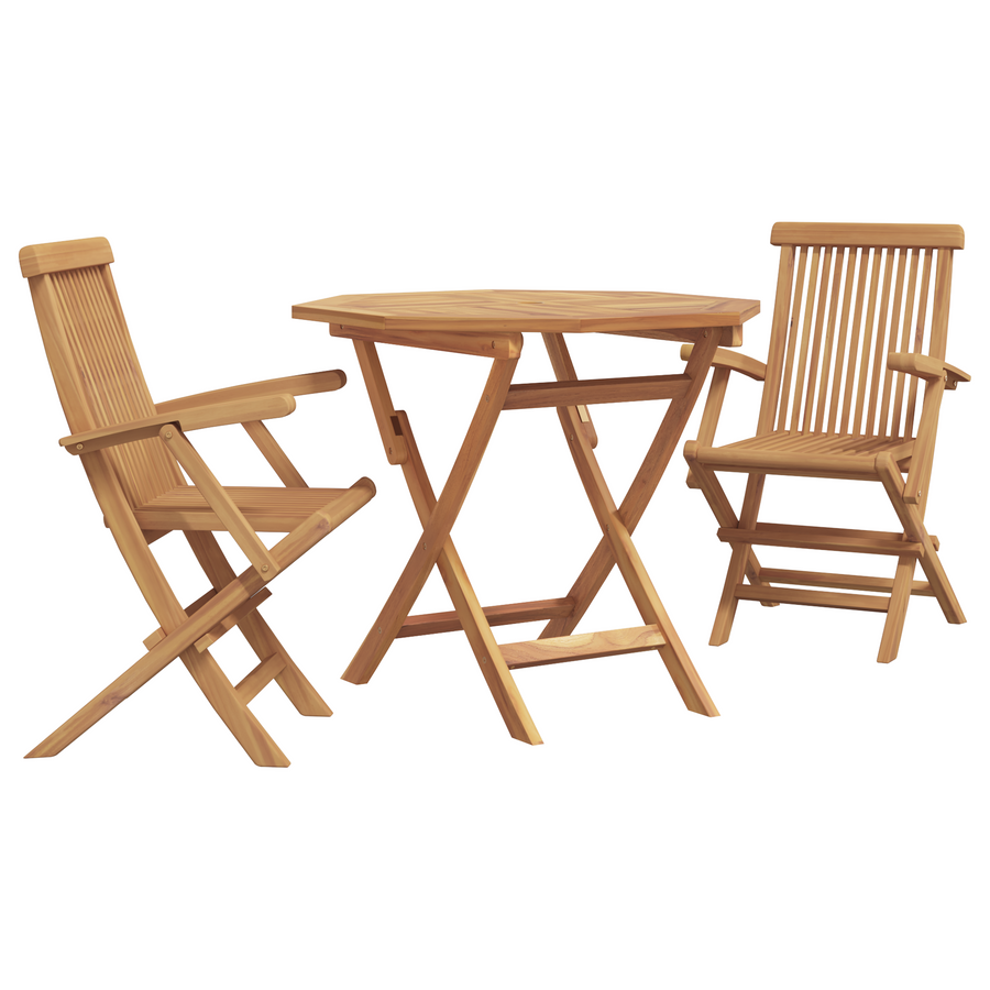 3-delige Opvouwbare Tuin Bistro Set van Massief Acaciahout