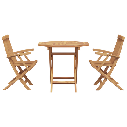 3-delige Opvouwbare Tuin Bistro Set van Massief Acaciahout