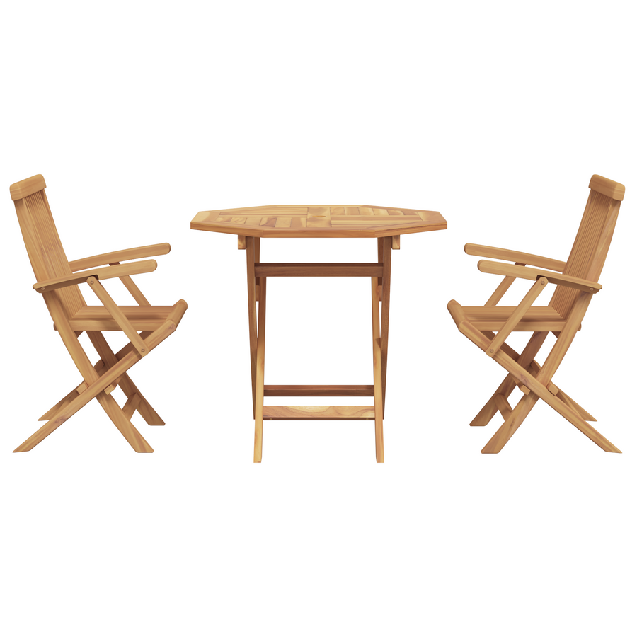 3-delige Opvouwbare Tuin Bistro Set van Massief Acaciahout