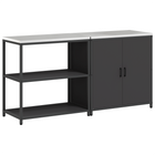 Kitchen storage set with shelf 2 pcs Black Cold-rolled steel