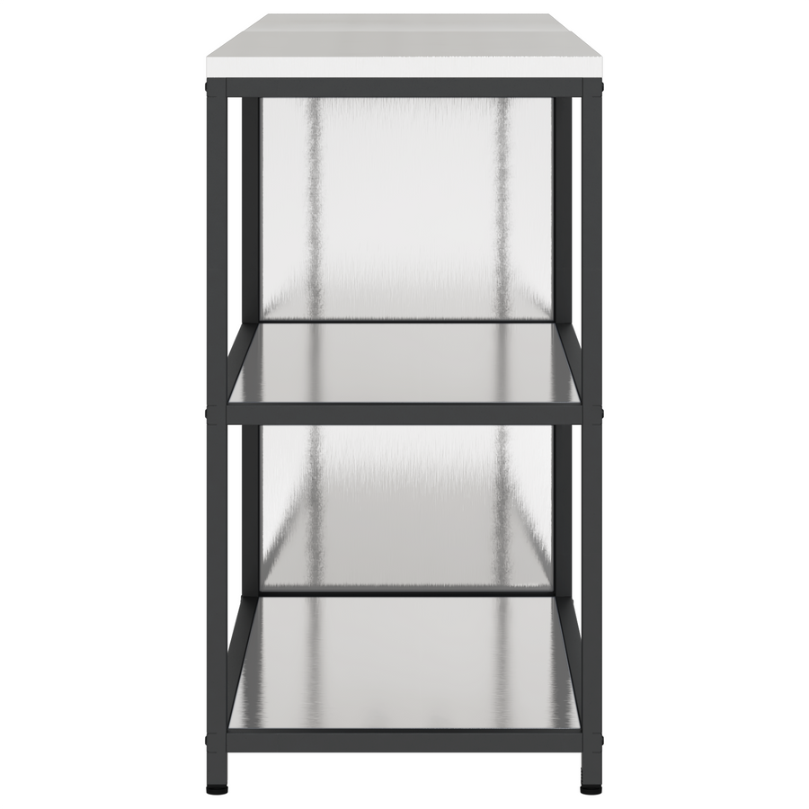 Keukenopslag set 2 pcs Zilver 150 x 50 x 92 cm Roestvrij staal