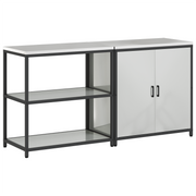 Kitchen storage set with shelf 2 pcs Silver Galvanized steel