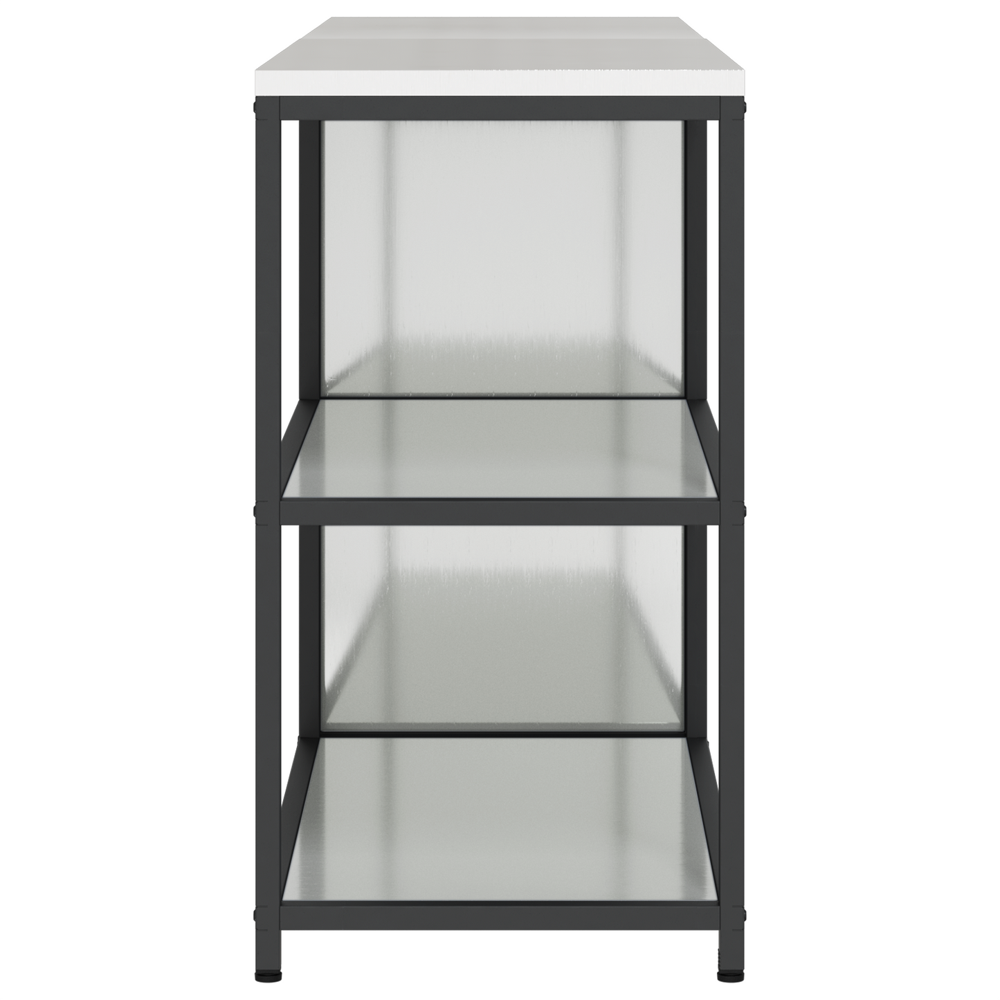 Keukenopslag set met plank met opslag met de deur Verstelbaar 2 pcs Zilver 150 x 50 x 92 cm