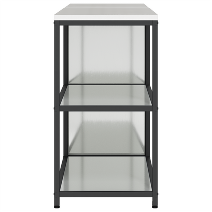 Keukenopslag set met plank met opslag met de deur Verstelbaar 2 pcs Zilver 150 x 50 x 92 cm