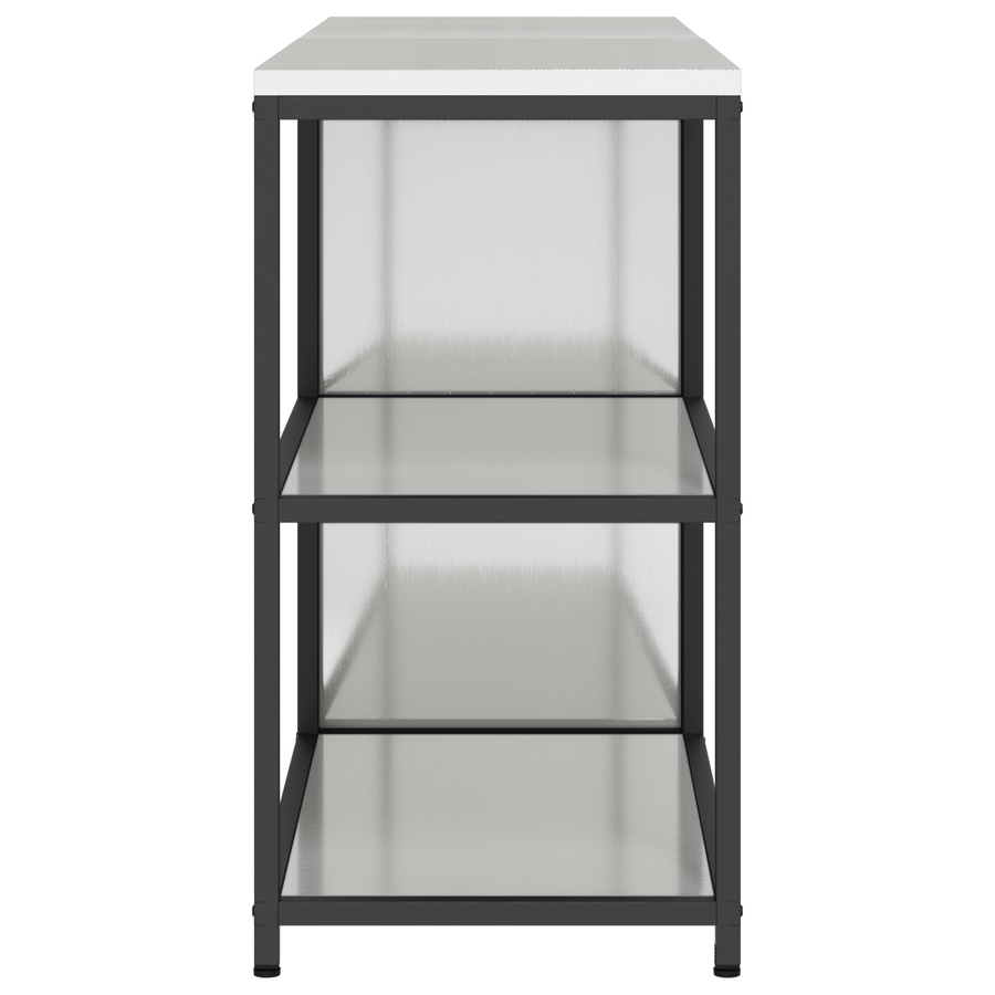 Keukenopslag set met plank met opslag met de deur Verstelbaar 2 pcs Zilver 150 x 50 x 92 cm